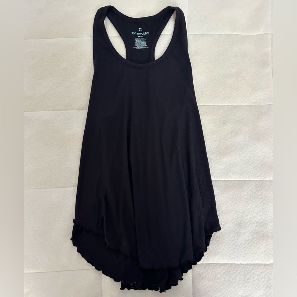Tommy John Black Racerback Ribbed Pajama Tank Top Size XS